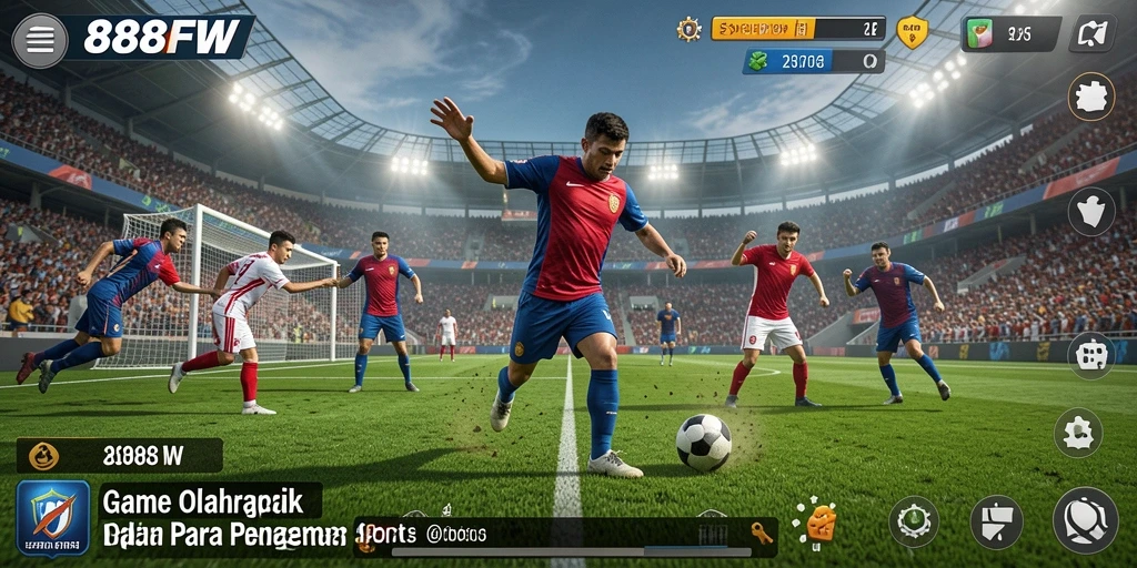 Screenshot gameplay 888FW menampilkan aksi seru dalam pertandingan olahraga.