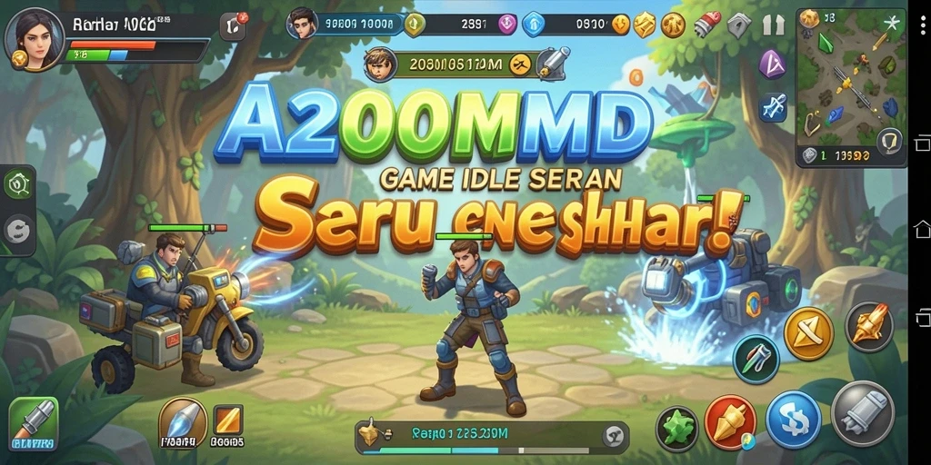 Screenshot permainan A200M yang menunjukkan gameplay Idle yang menarik.