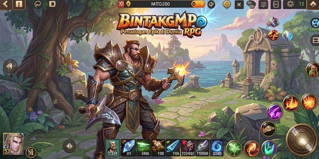Screenshot menampilkan aksi mendebarkan dalam petualangan RPG BINTANGMPO.