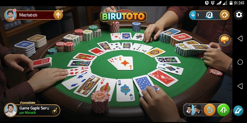 Tampilan gameplay BIRUTOTO dengan suasana Gaple yang asyik.