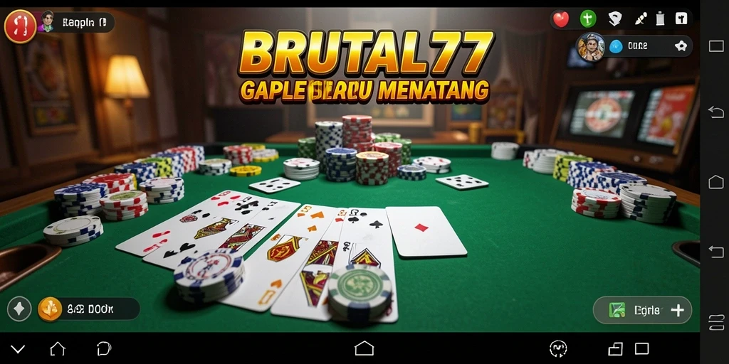 Tampilan gameplay Gaple yang seru di BRUTAL77.