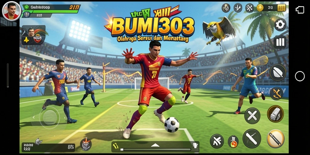 Tampilan menarik dari gameplay <strong>BUMI303</strong> yang penuh aksi olahraga.