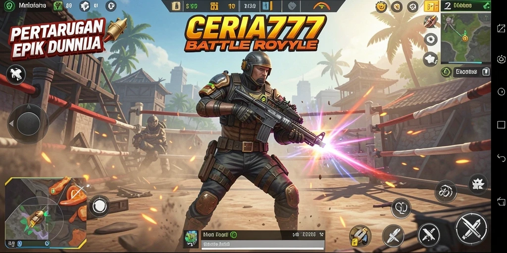 Tampilan menarik saat bertarung di arena Battle Royale CERIA777.