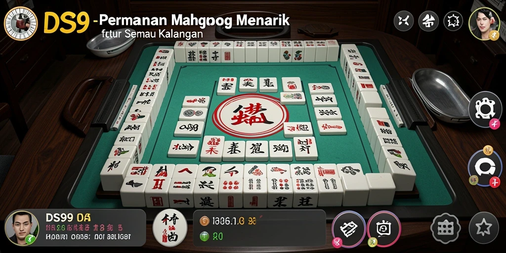 Tampilan gameplay Mahjong yang menegangkan dan penuh warna.