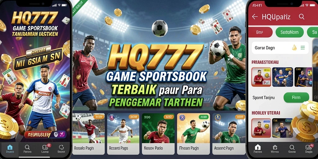 Tampilan menarik aplikasi HQ777 dengan fitur sportsbook lengkap.