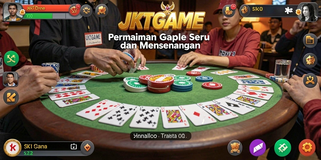 Tangkapan layar gameplay JKTGAME menampilkan serunya bermain Gaple.