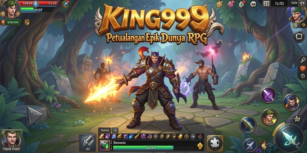 Screenshot gameplay KING999 menampilkan aksi seru dan karakter epik.