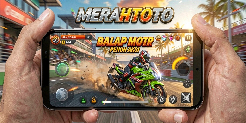 Gameplay seru balap motor dalam MERAHTOTO.