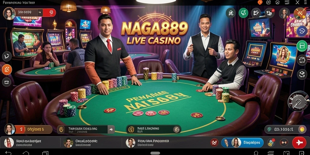 Tampilan gameplay NAGA889 dengan dealer langsung yang profesional.