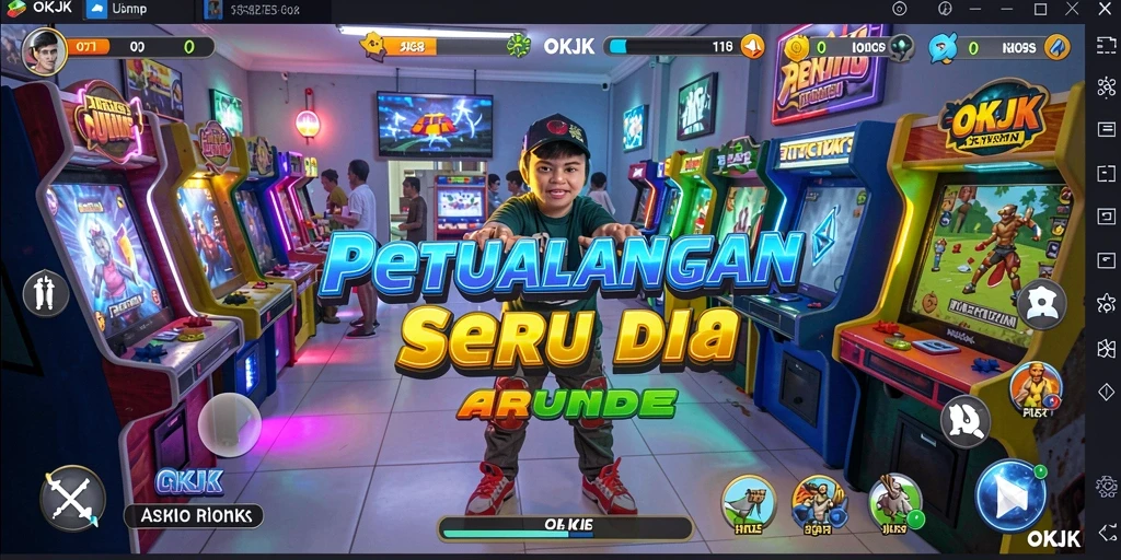 Tangkapan layar gameplay OKJK, menunjukkan aksi seru dalam permainan Arcade.