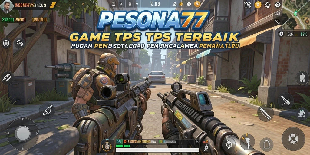 Screenshot utama PESONA77 menampilkan aksi gameplay TPS yang mendebarkan.