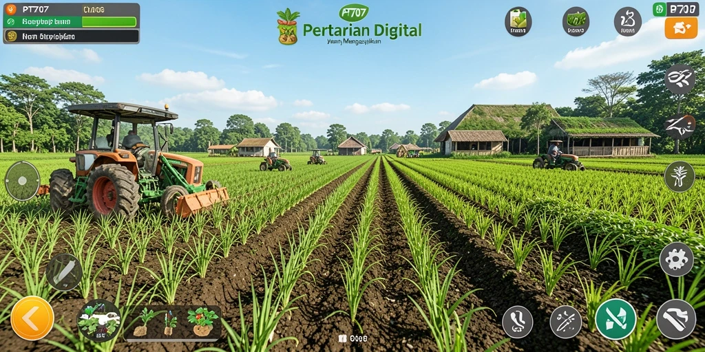 Tampilan gameplay PT707 yang menarik saat bertani.