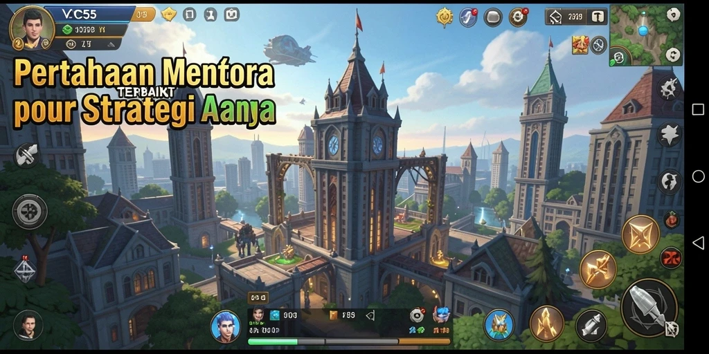 Tampilan gameplay intens dari VC55 yang menunjukkan aksi Tower Defense.