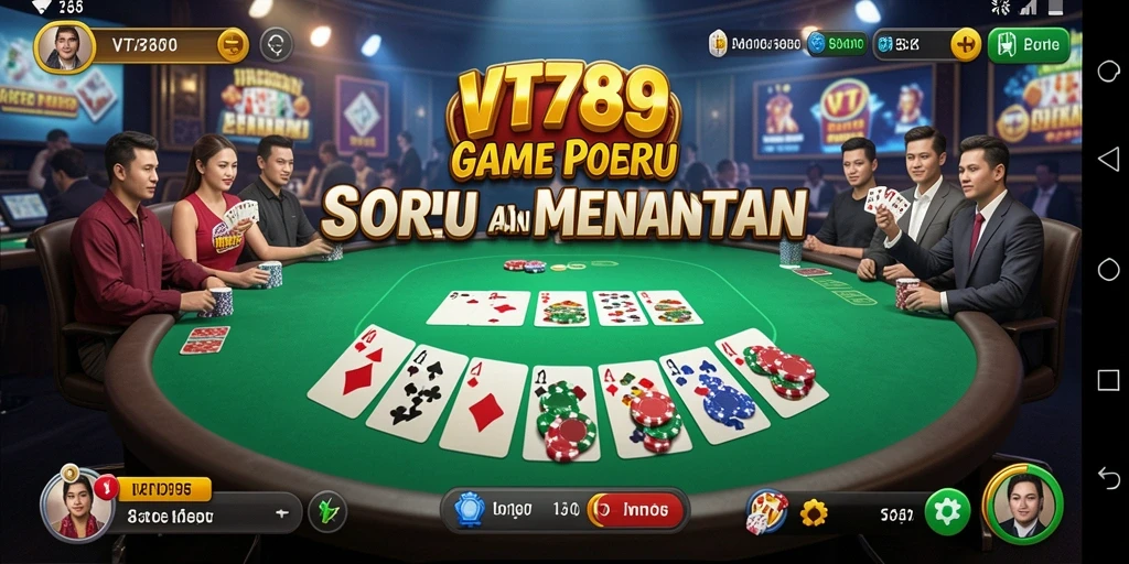 Screenshot gameplay VT789 memperlihatkan tindakan seru permainan Poker.